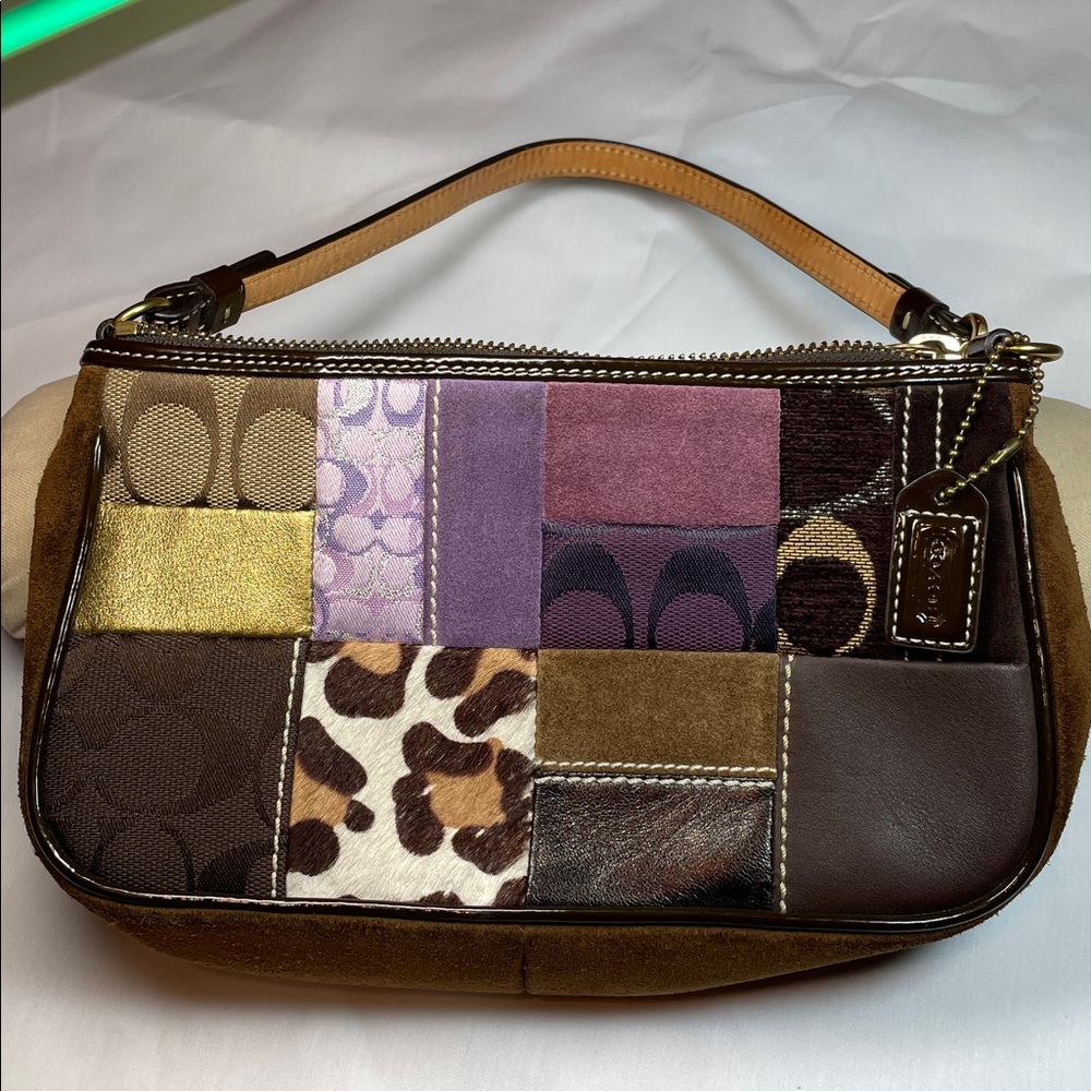 Coach Y2K Purple Patchwork Demi Shoulder Bag (Style 7071)